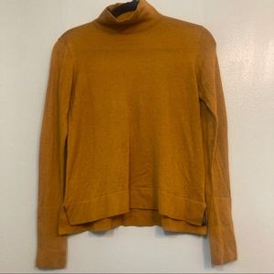 Zara mock turtleneck mustard yellow knit sweater